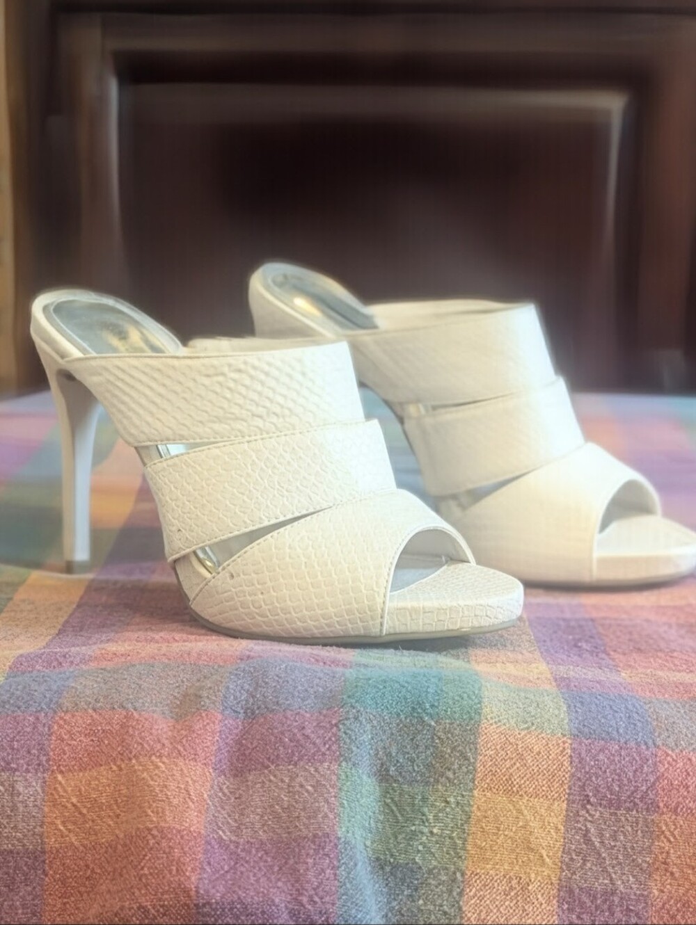 Jennifer Lopez Jonelle Blush Multi Strap Stiletto Slide Sandals